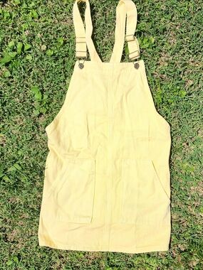 Luxe Yellow Mini Pinafore Dress